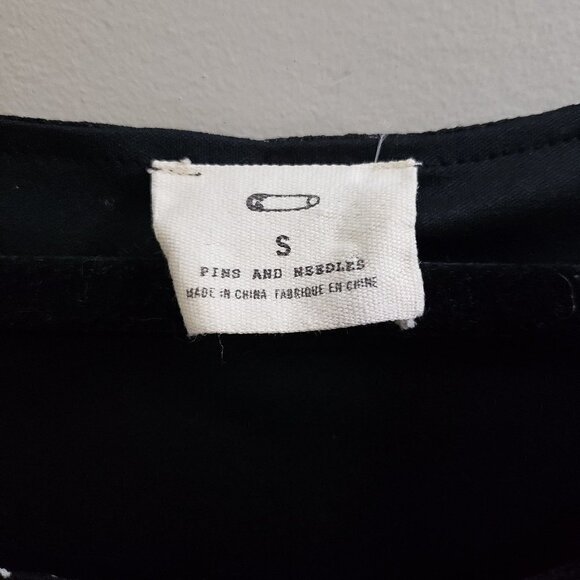 Pins & Needles UO * Black Dot Chiffon Dress Sz S - Picture 5 of 8